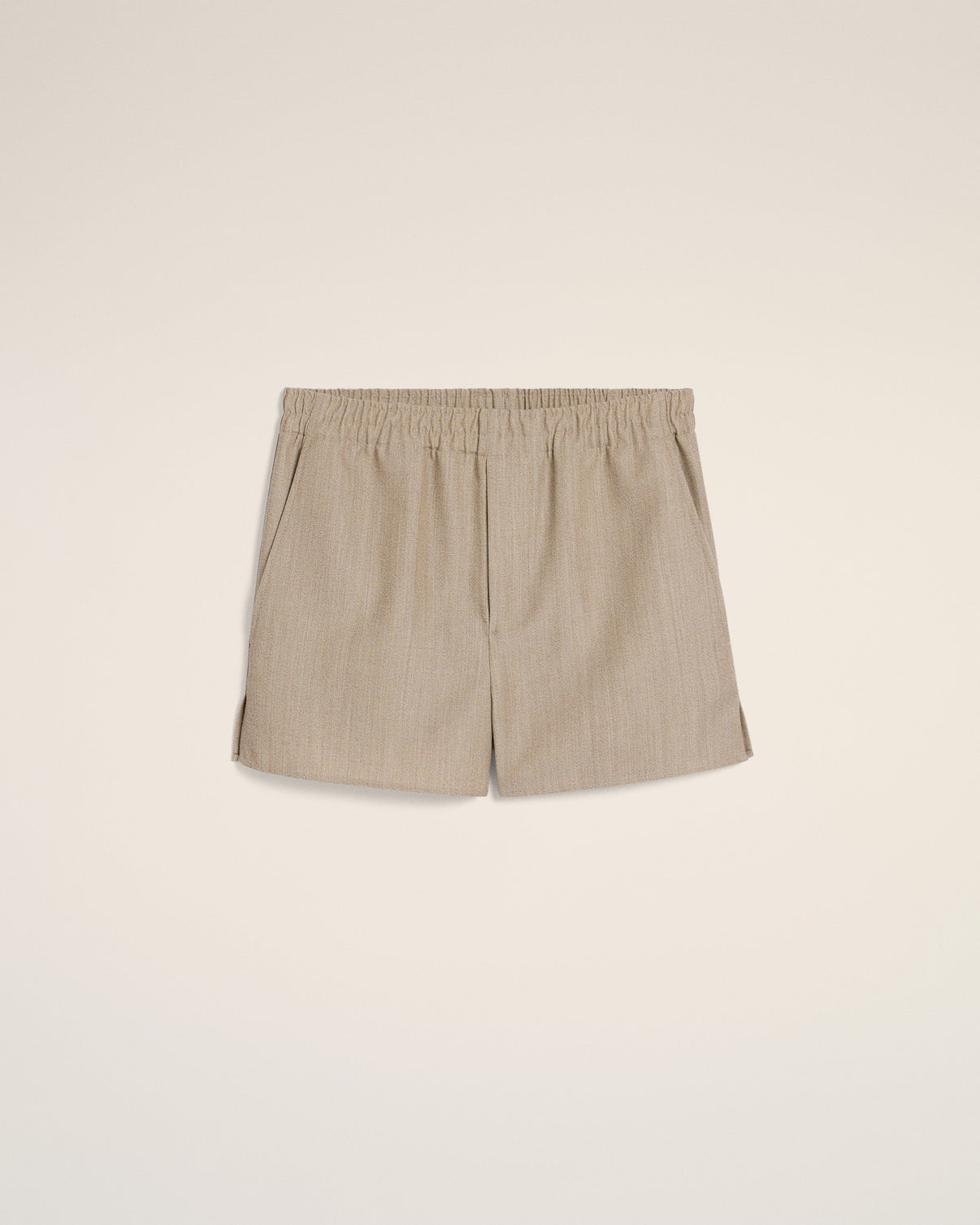 Beige Wool Elasticated Short