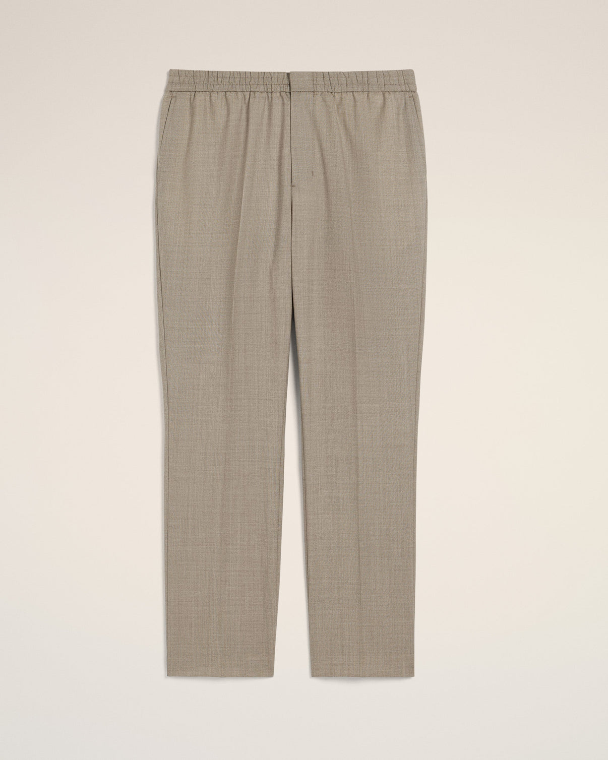 Beige Wool Elasticated Waist Trousers