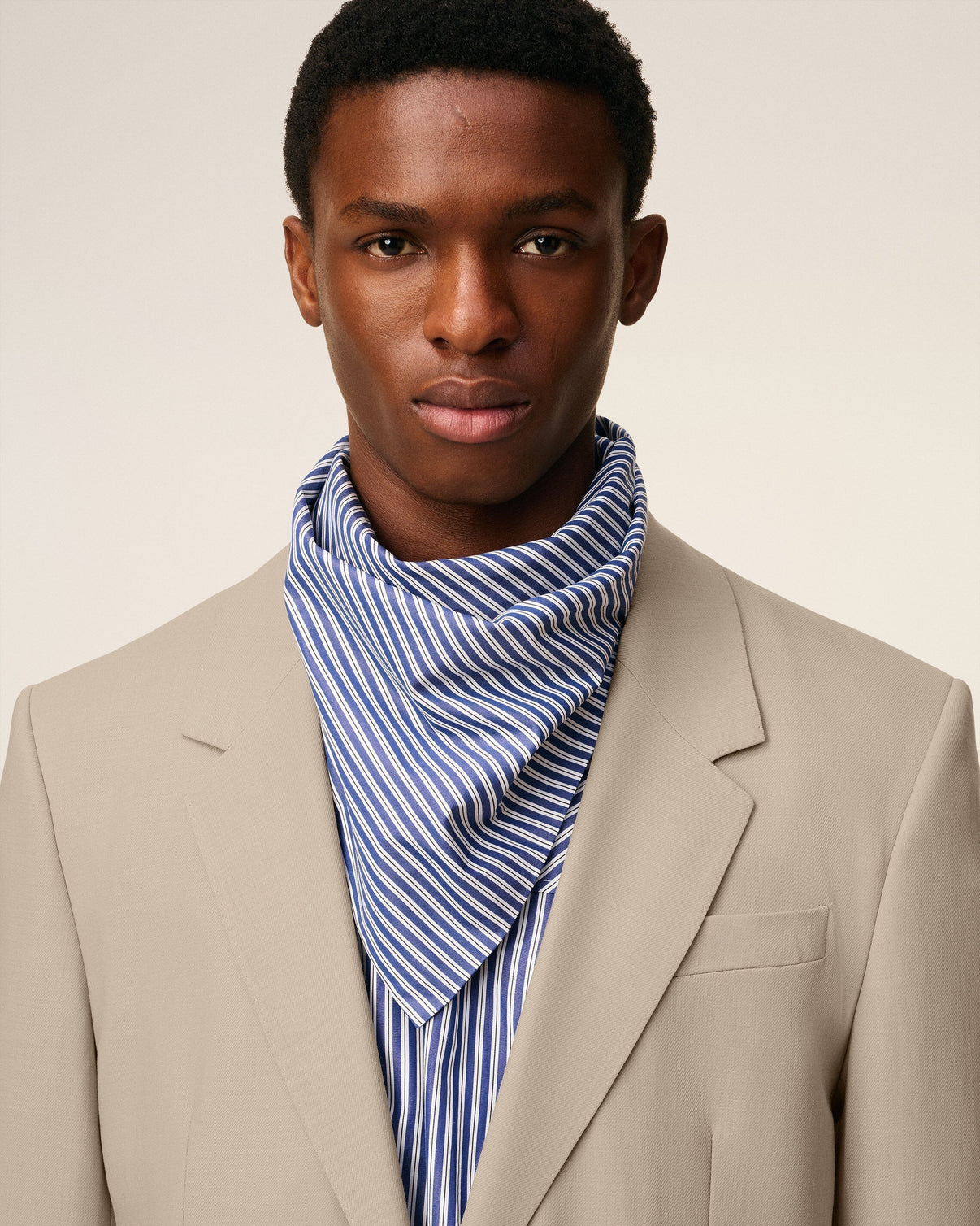Beige Wool Single Breasted Jacket