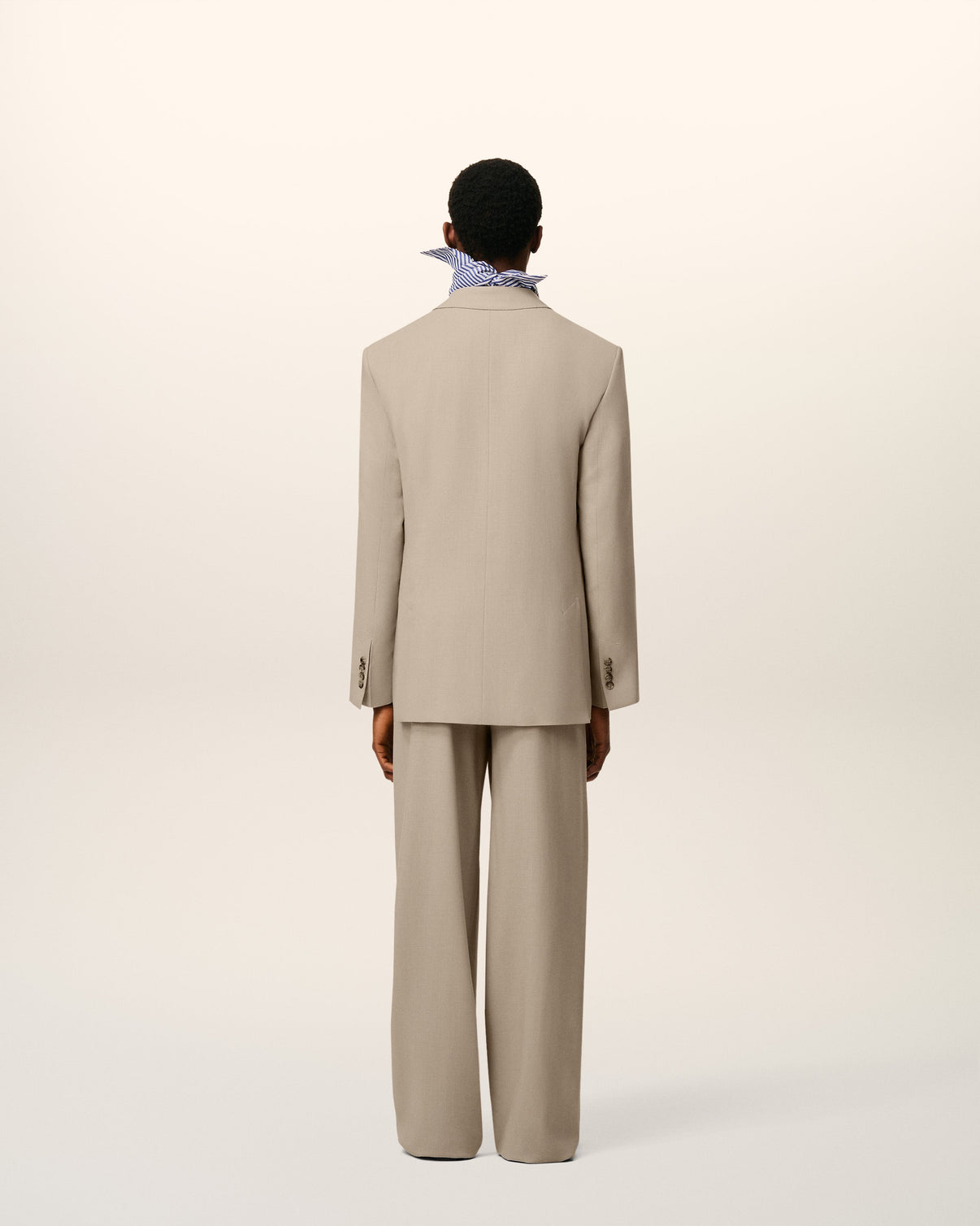 Beige Wool Single Breasted Jacket