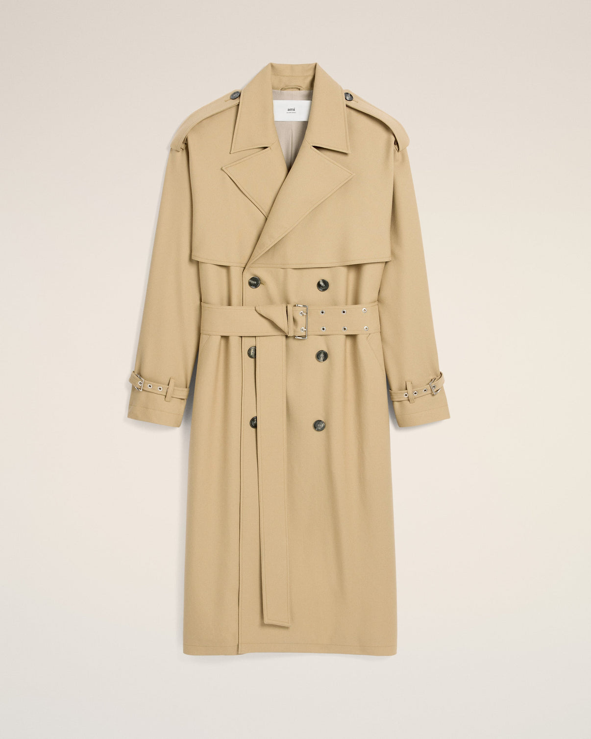 Beige Wool Trench Coat