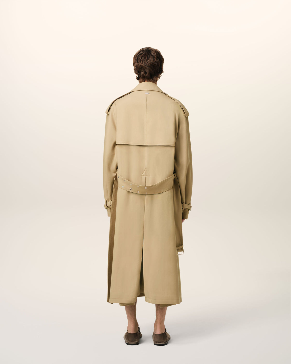 Beige Wool Trench Coat