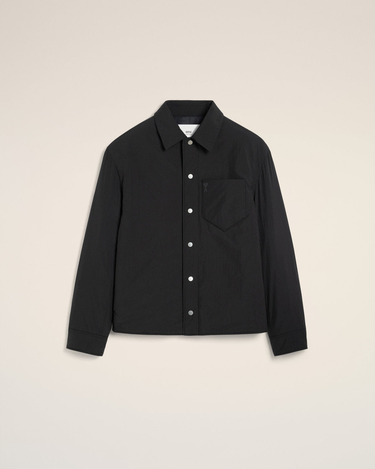 Black Canvas Padded Overshirt