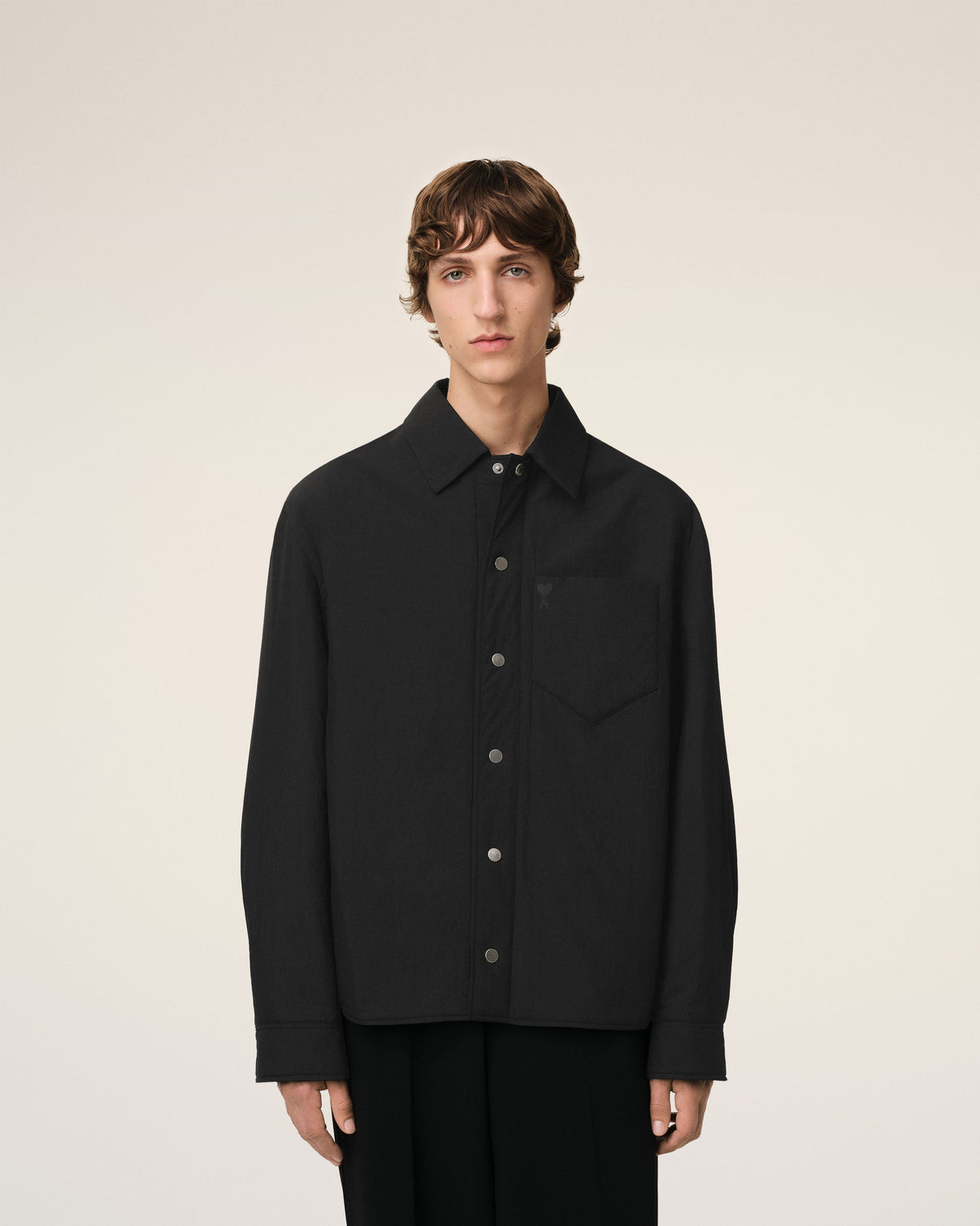 Black Canvas Padded Overshirt