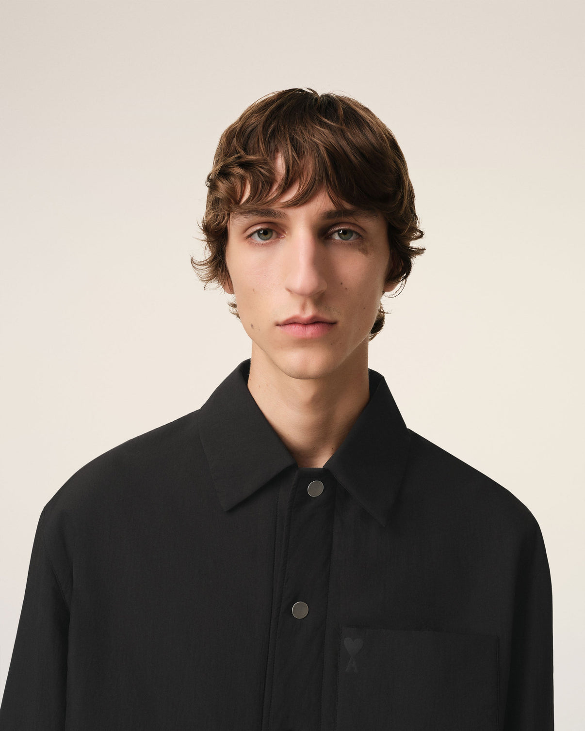 Black Canvas Padded Overshirt