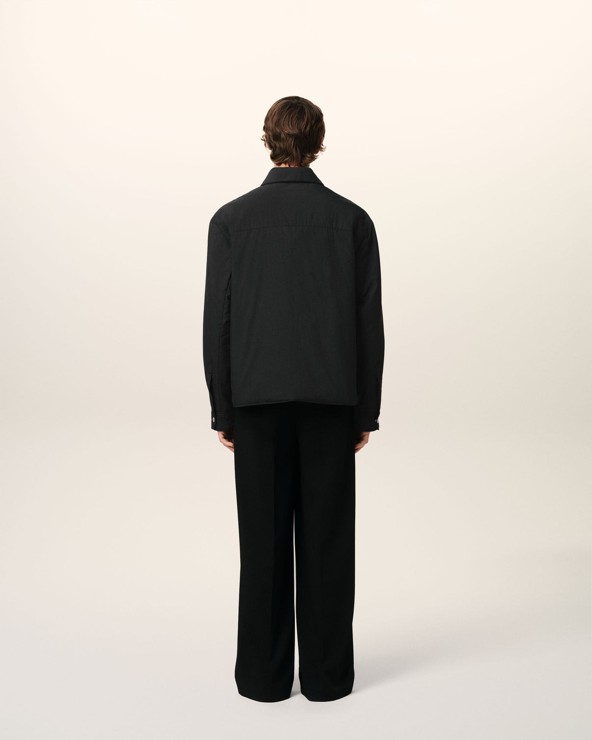 Black Canvas Padded Overshirt