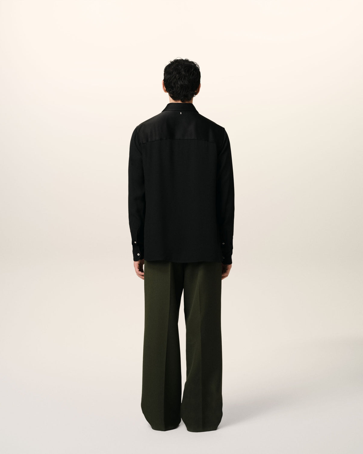 Black Contrasted Top Long Sleeve Shirt
