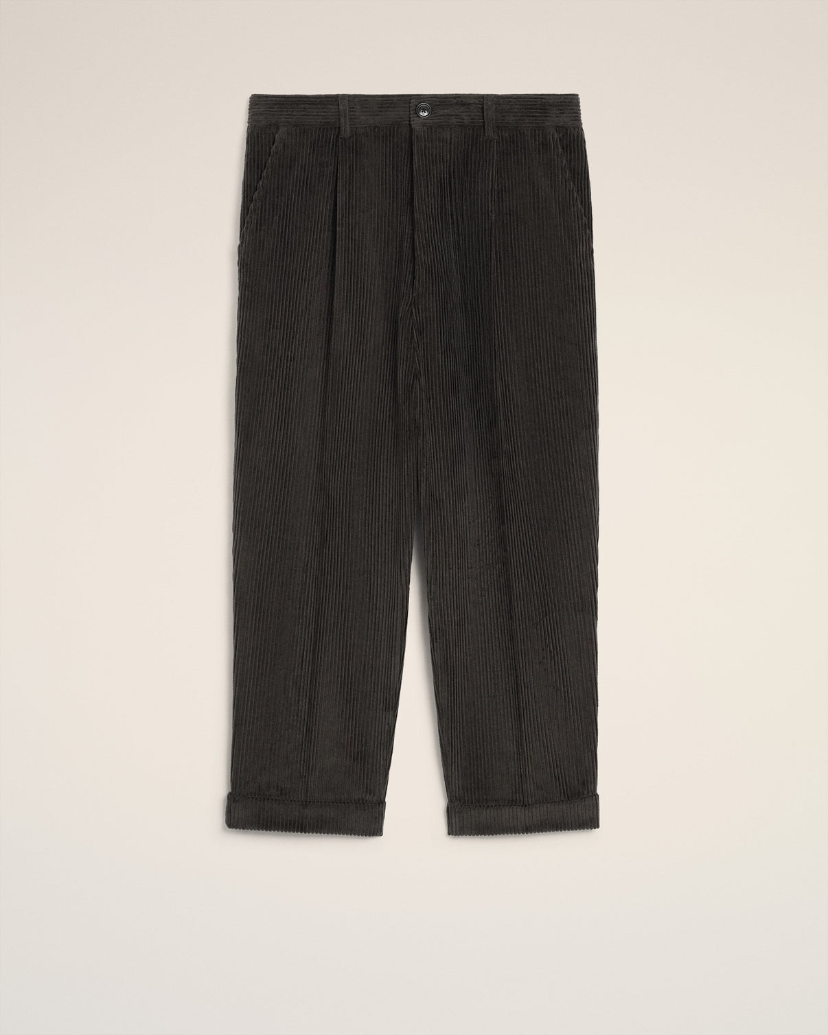 Black Cotton Carrot Oversized Trousers
