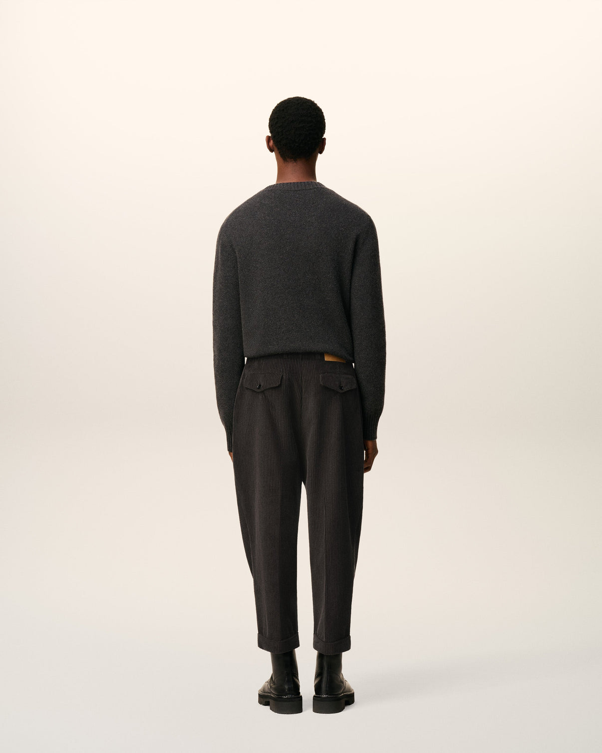 Black Cotton Carrot Oversized Trousers