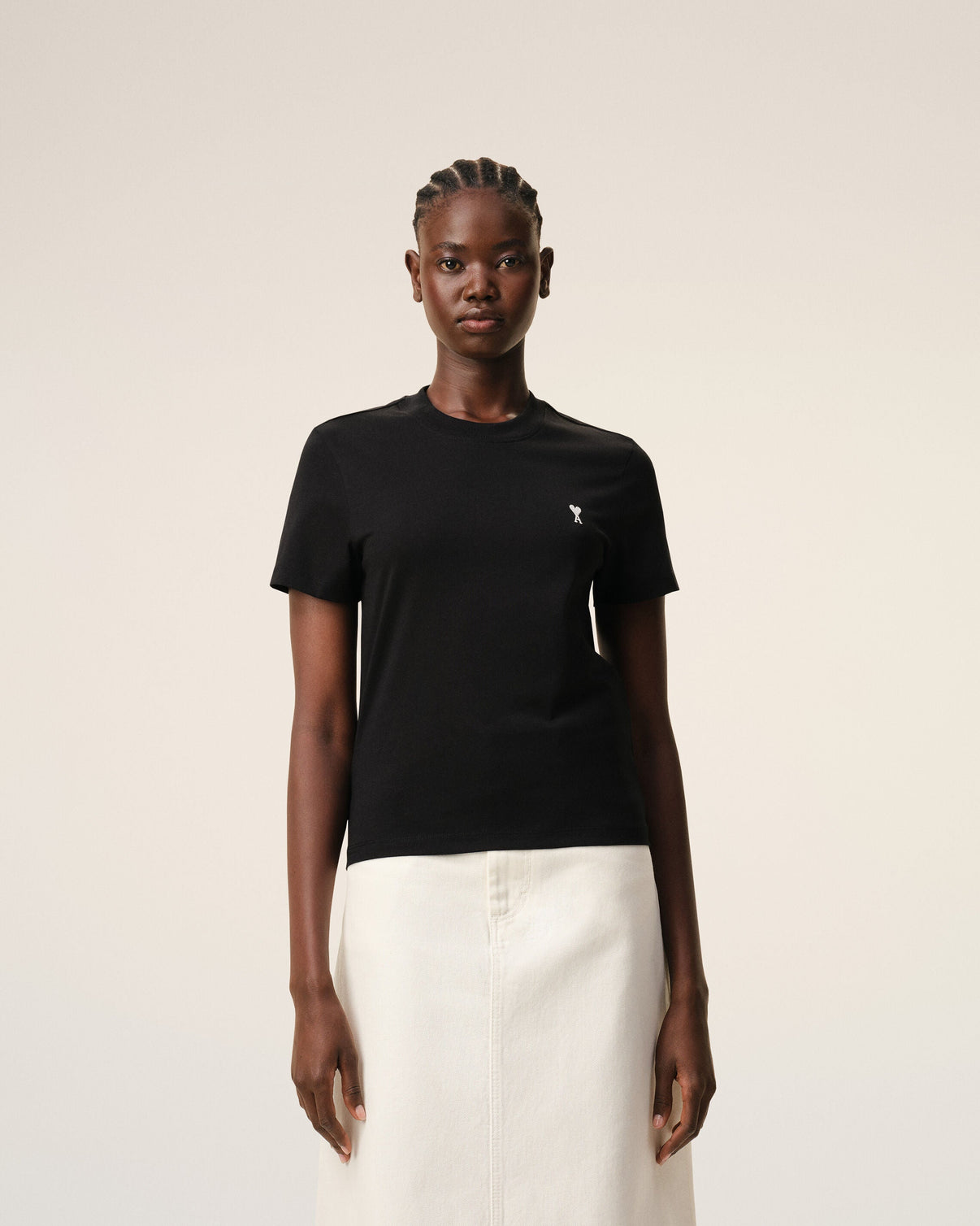 Black Cotton Cropped T-shirt