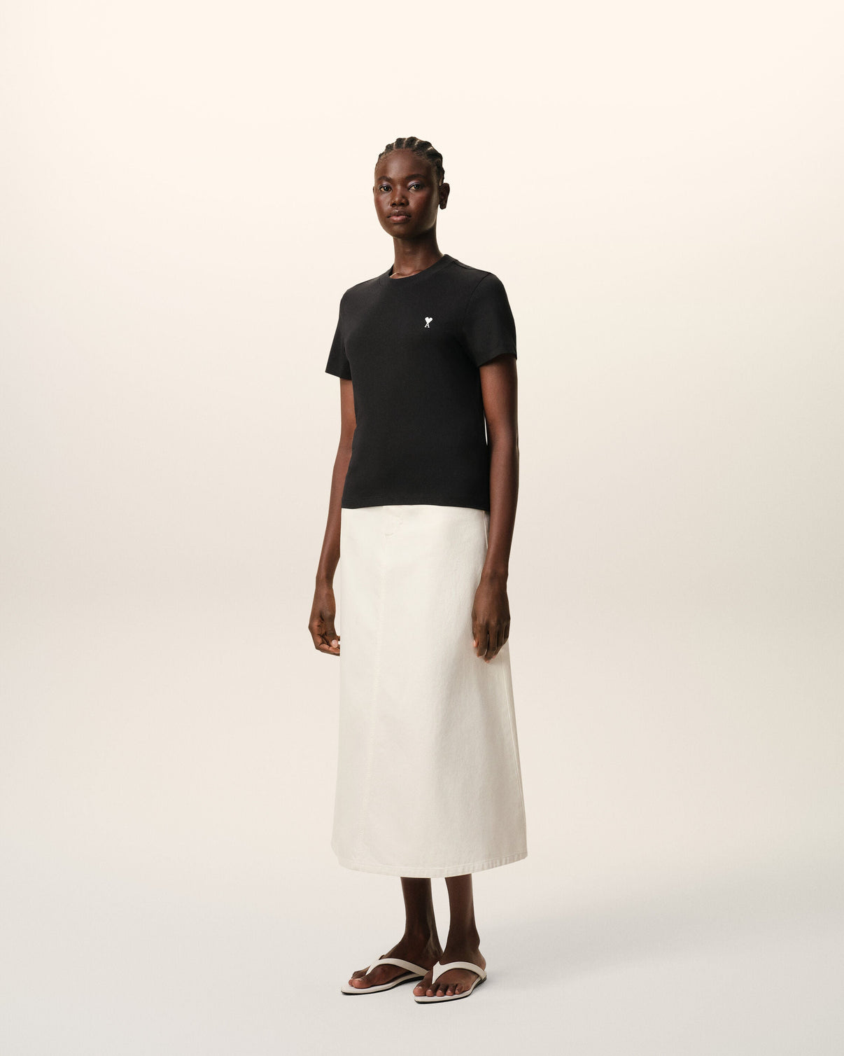 Black Cotton Cropped T-shirt