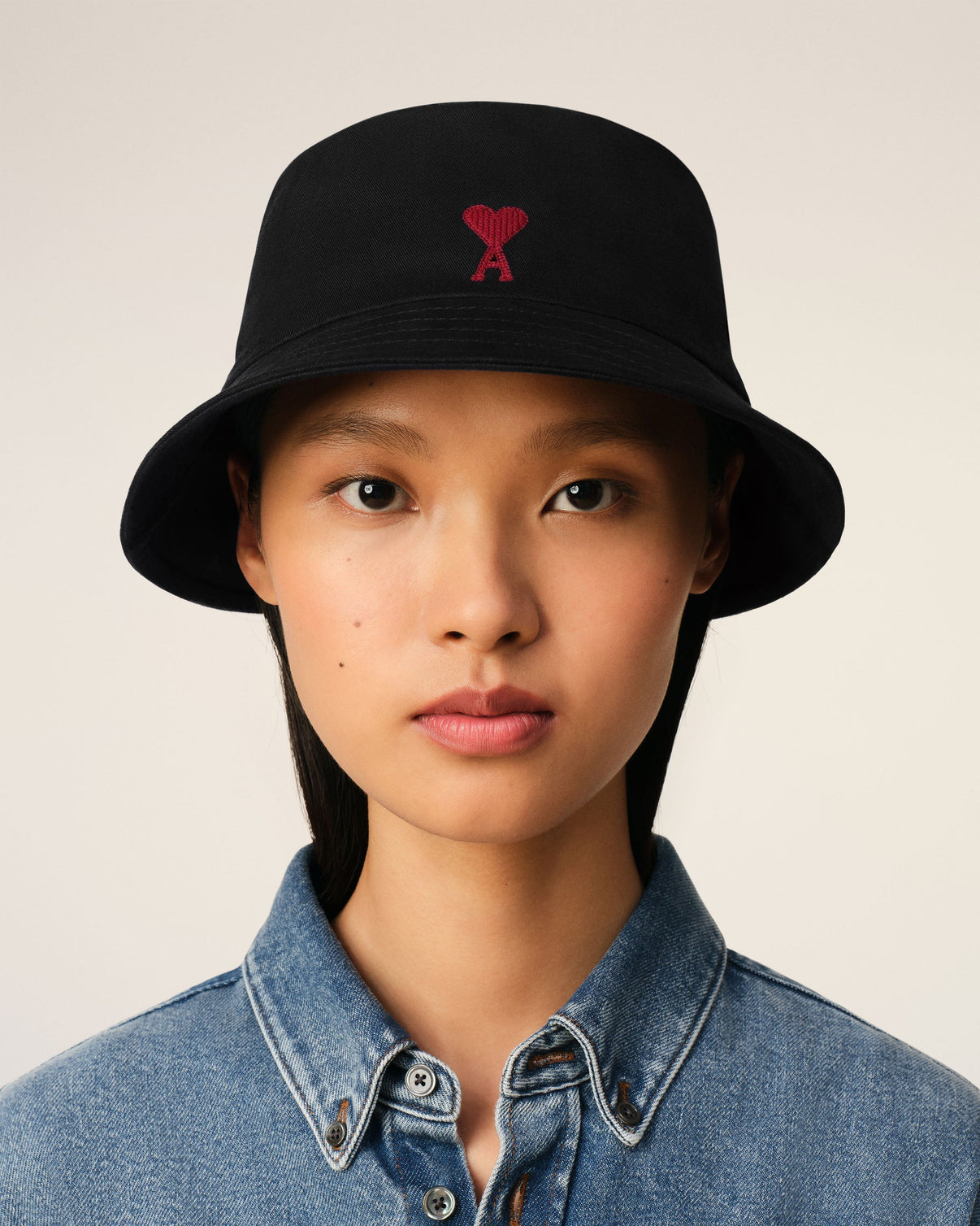 Black Cotton Embroidery Bucket Hat