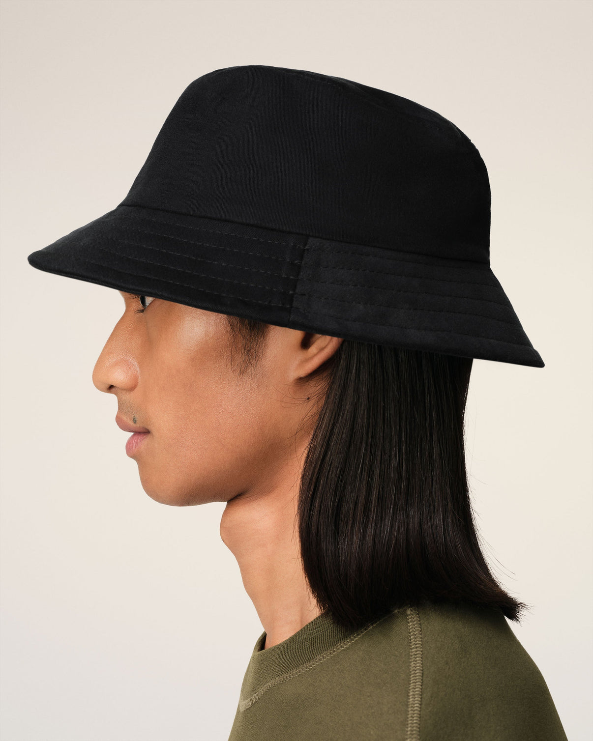 Black Cotton Embroidery Bucket Hat