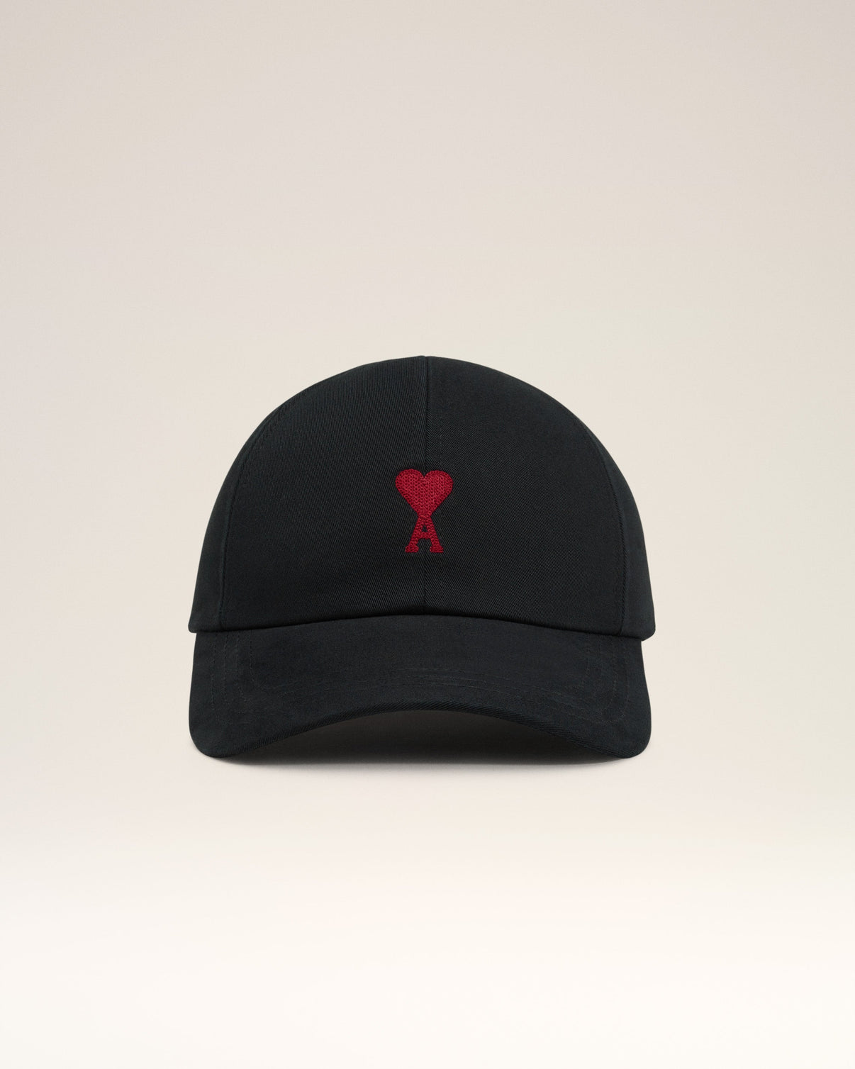 Black Cotton Gabardine Embroidery Cap