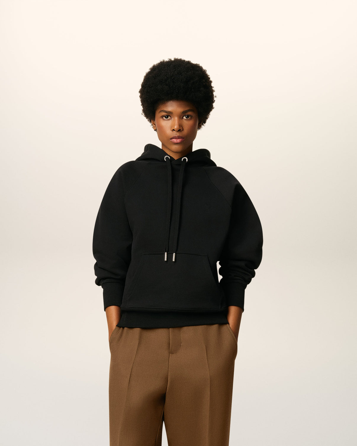 Black Cotton Hoodie