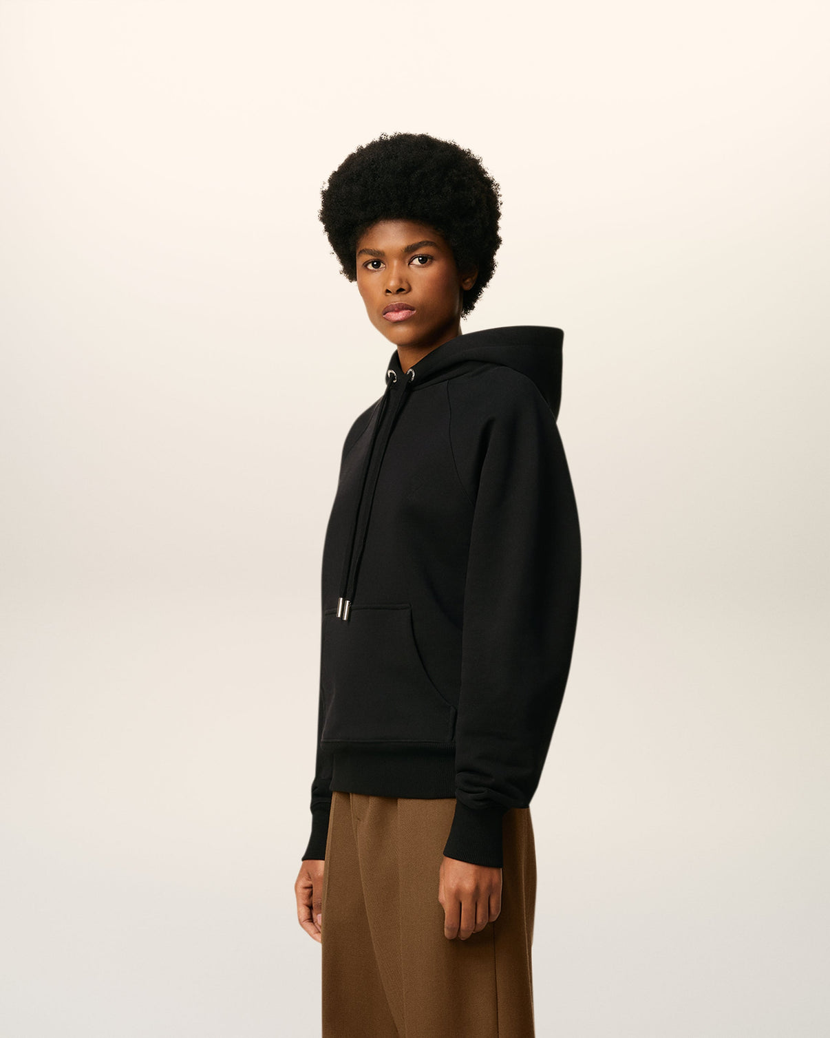 Black Cotton Hoodie