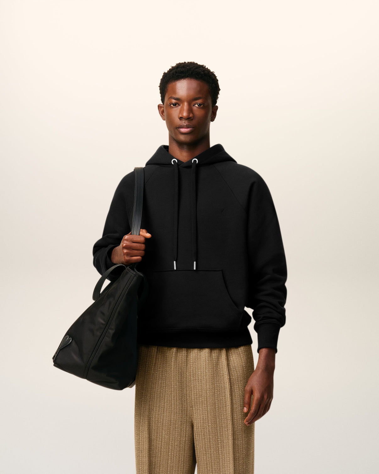 Black Cotton Hoodie