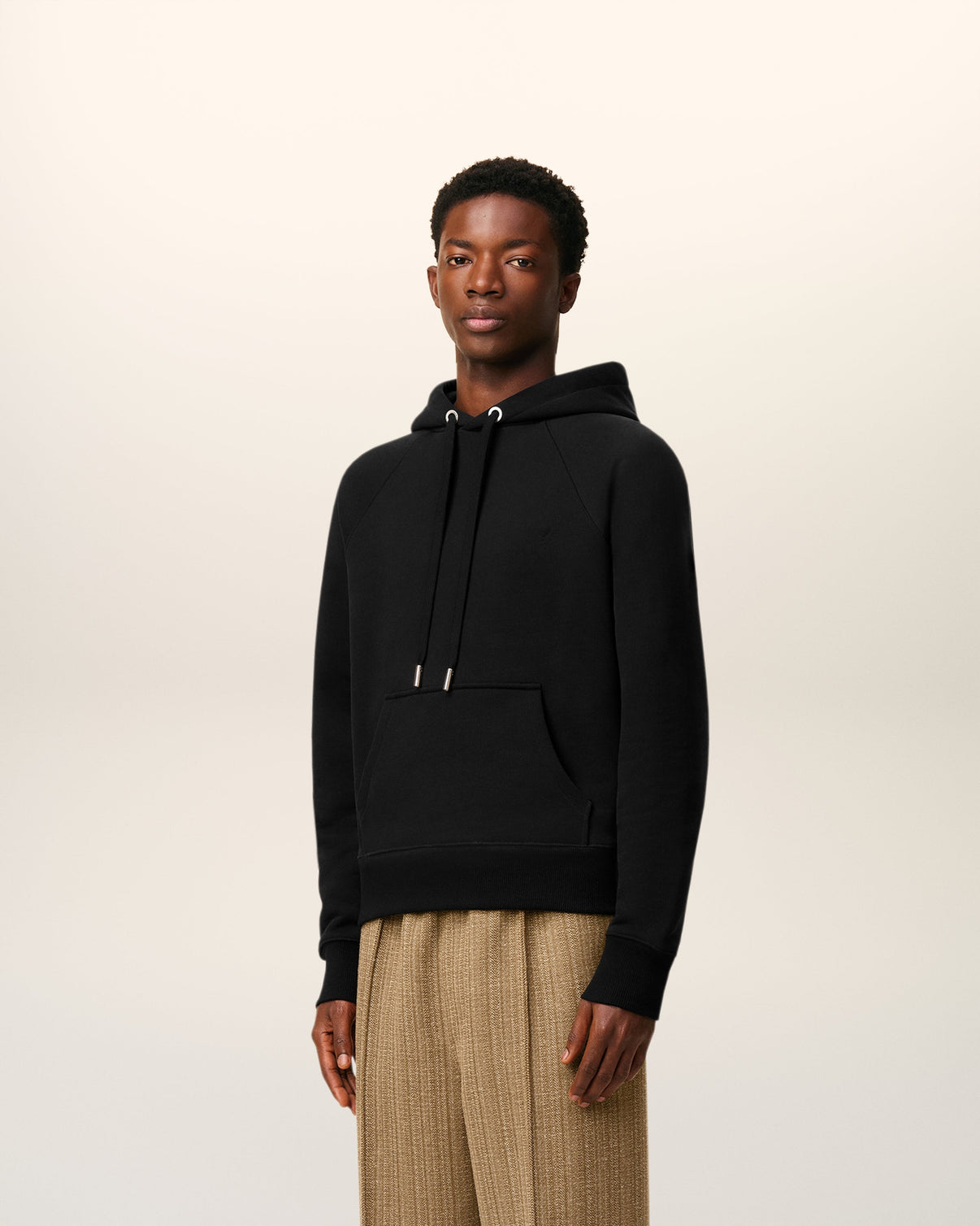 Black Cotton Hoodie