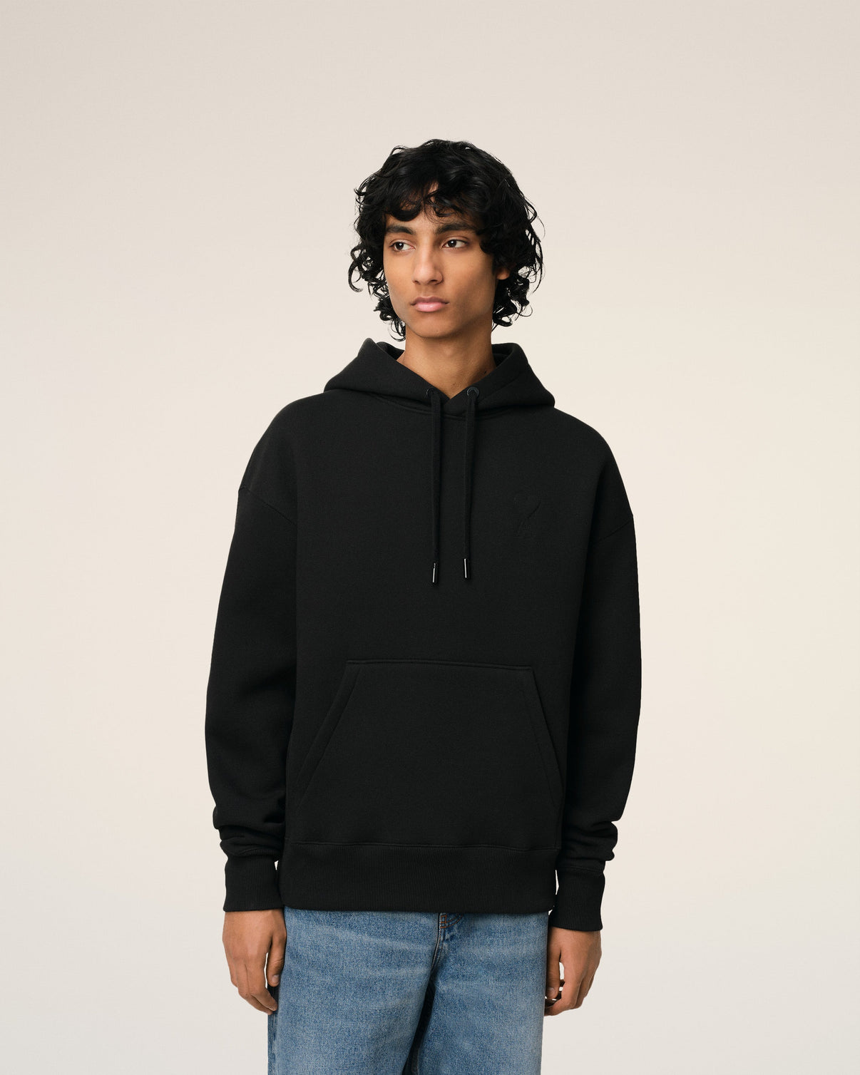Black Cotton Hoodie