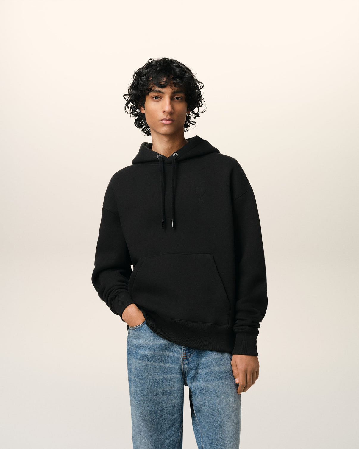 Black Cotton Hoodie