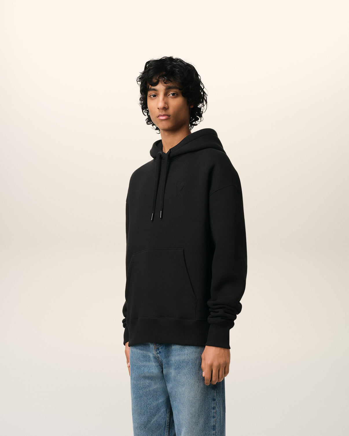 Black Cotton Hoodie