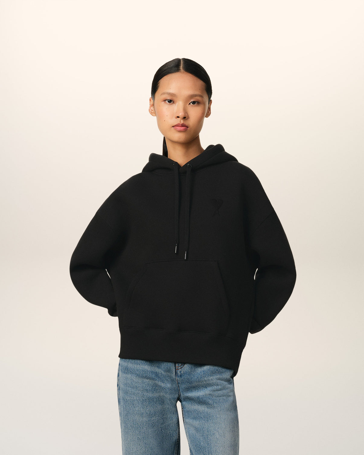 Black Cotton Hoodie