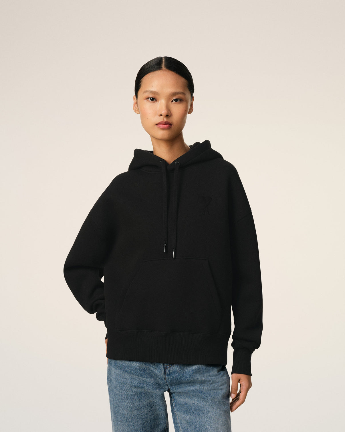 Black Cotton Hoodie