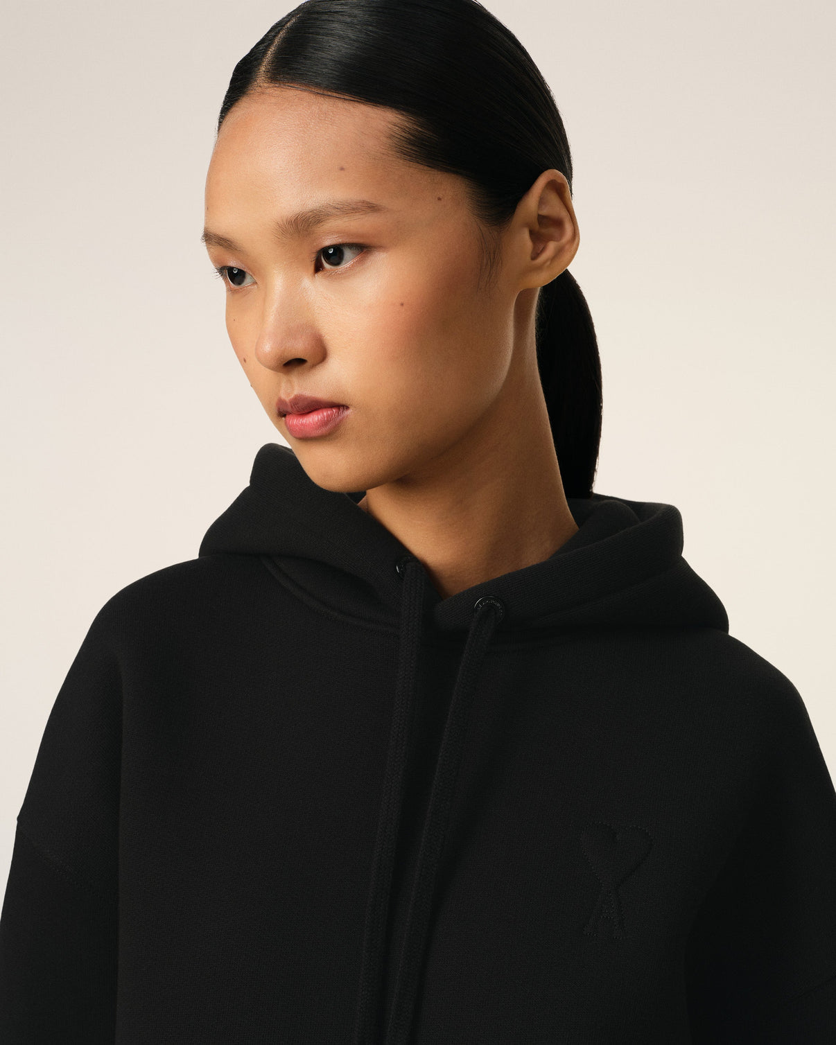Black Cotton Hoodie