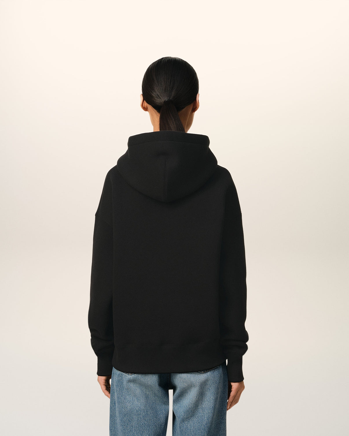 Black Cotton Hoodie