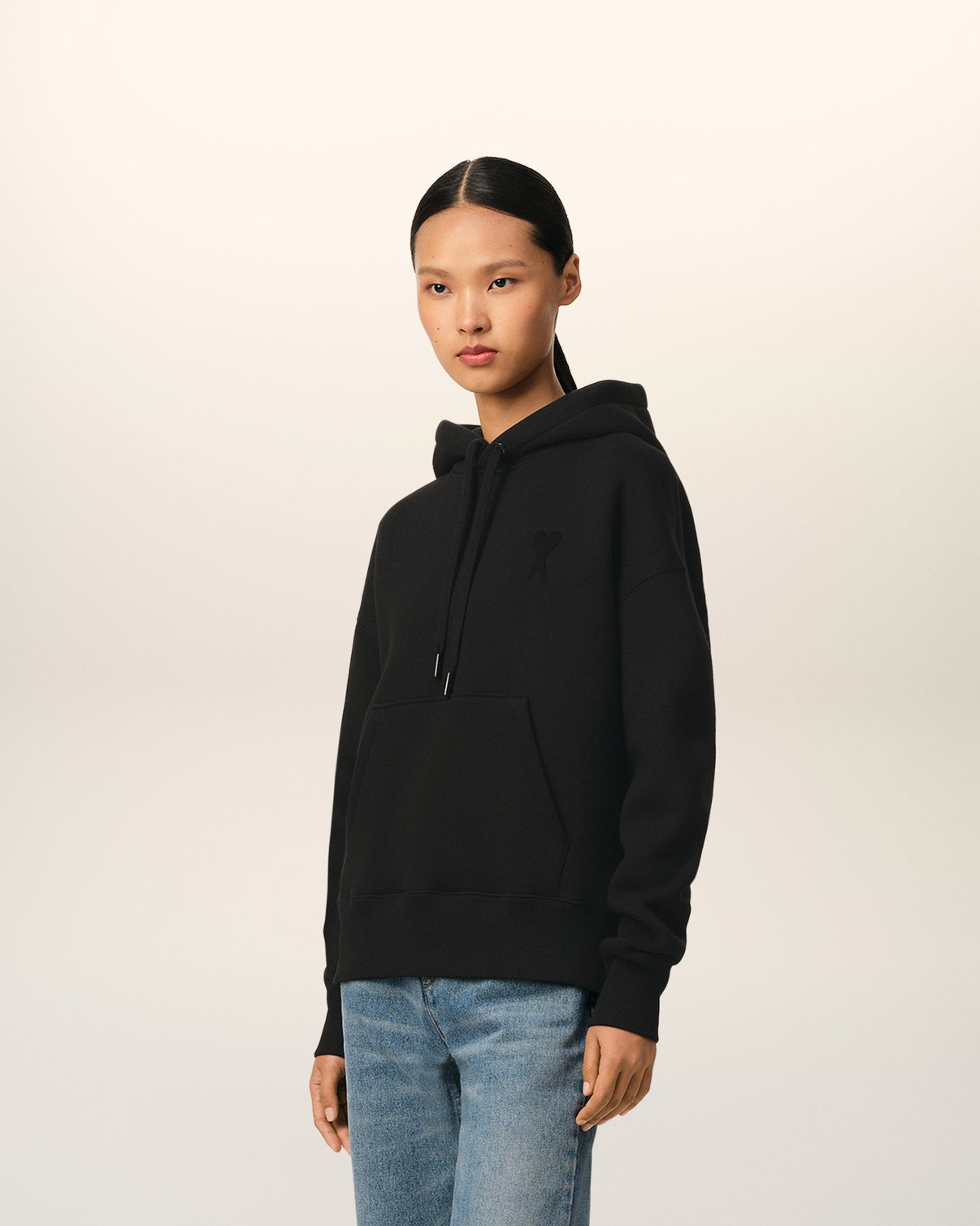 Black Cotton Hoodie