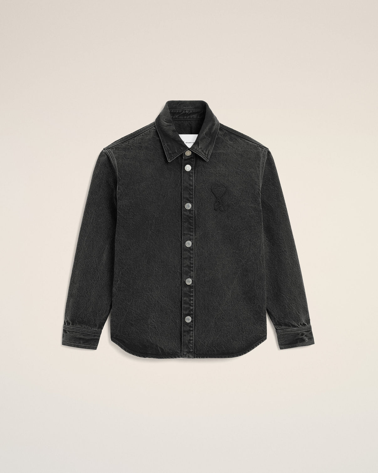 Black Cotton Knitted Overshirt