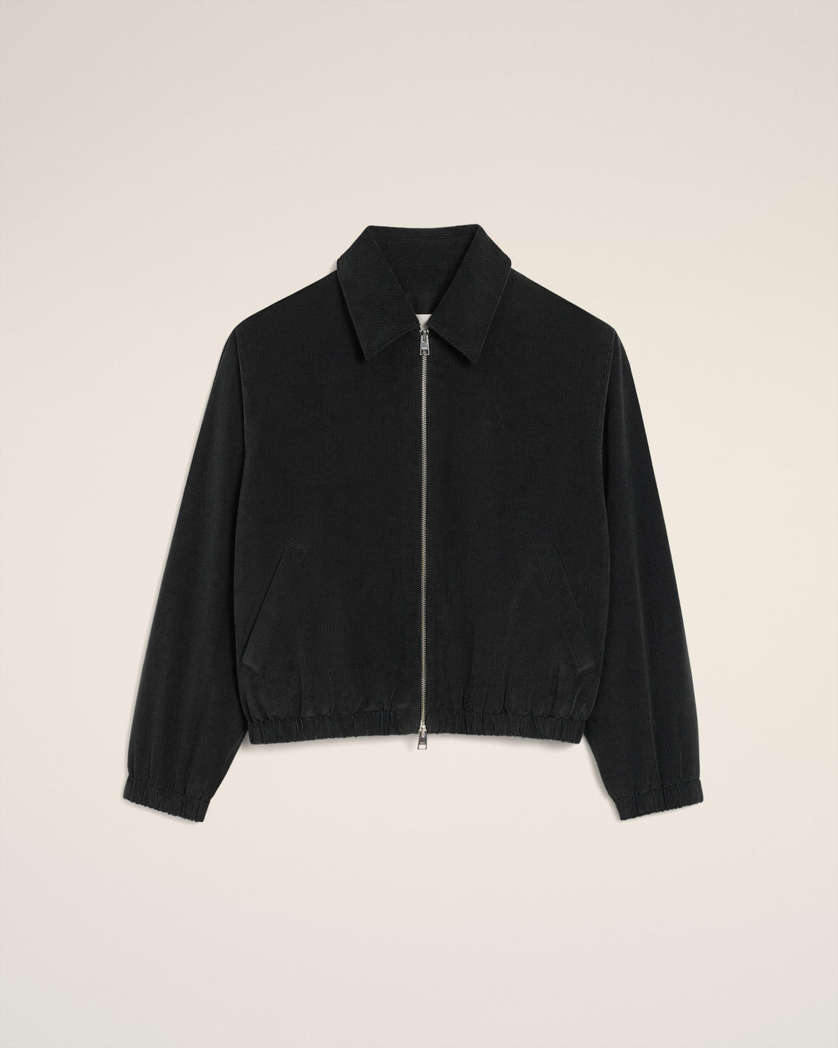Black Cotton Padded Zipped Jacket