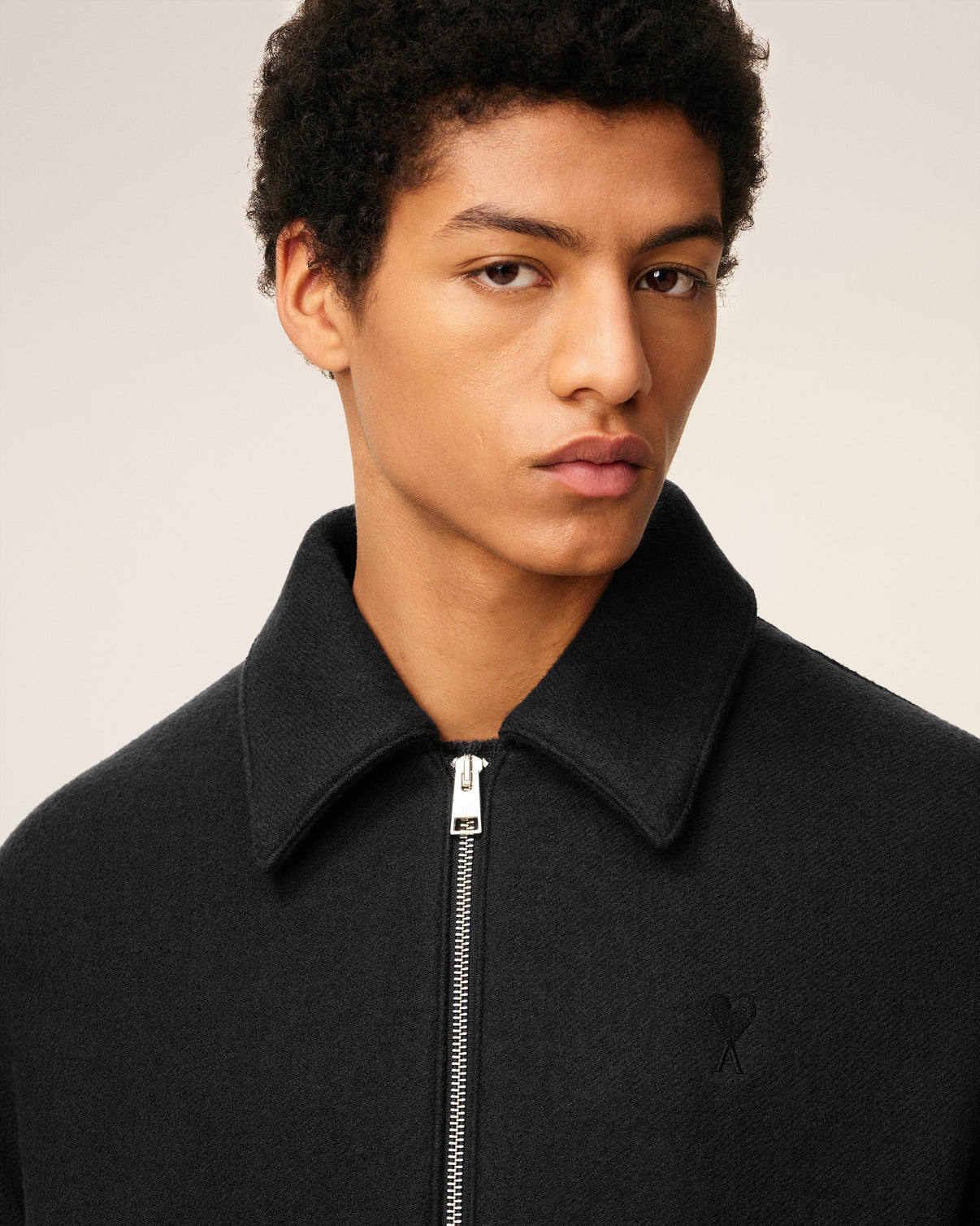 Black Cotton Padded Zipped Jacket