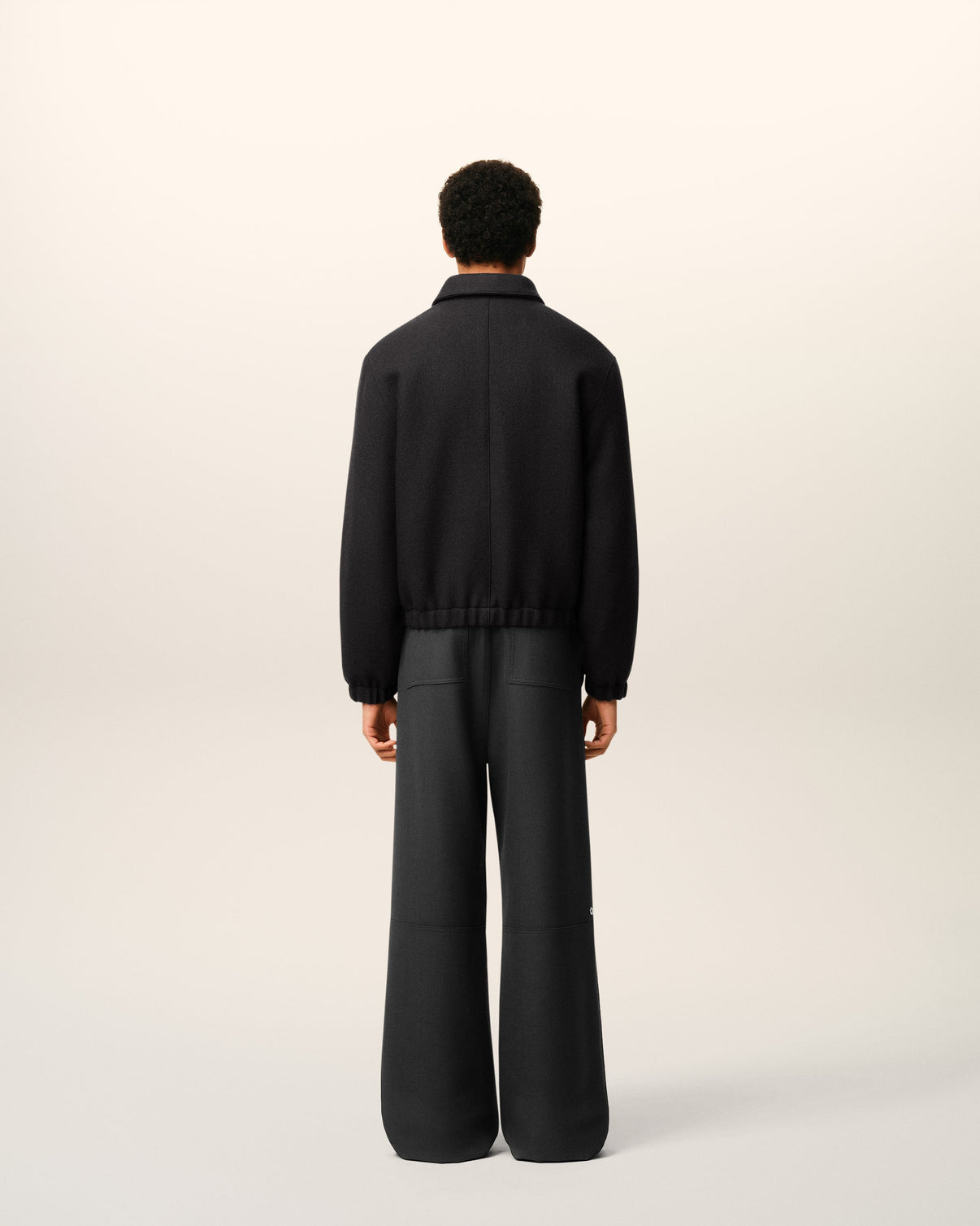 Black Cotton Padded Zipped Jacket