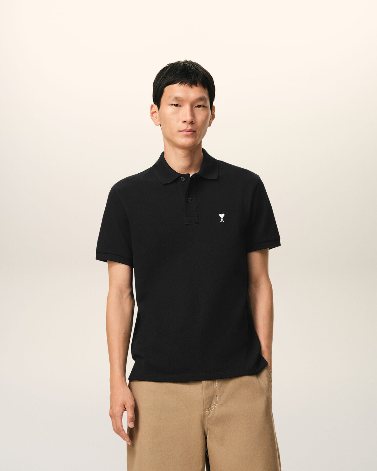Black Cotton Short Sleeves Polo Shirt