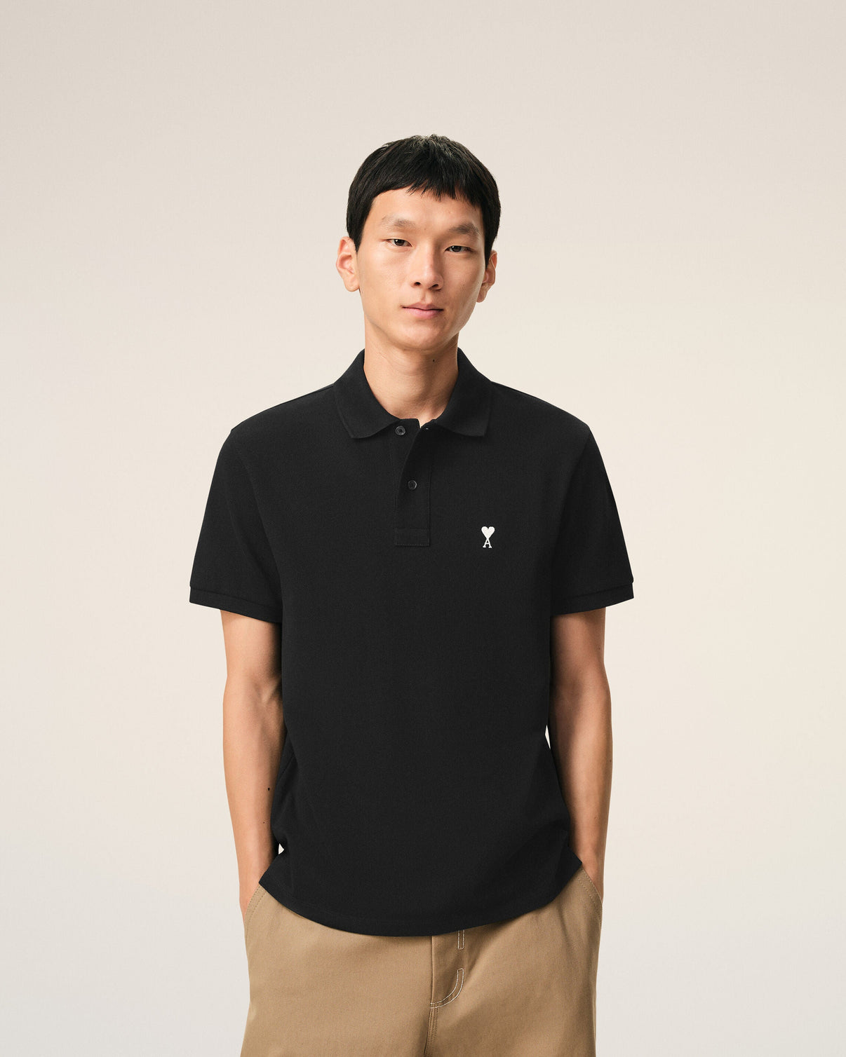 Black Cotton Short Sleeves Polo Shirt