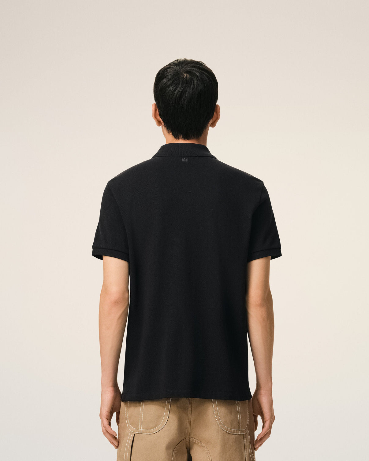 Black Cotton Short Sleeves Polo Shirt