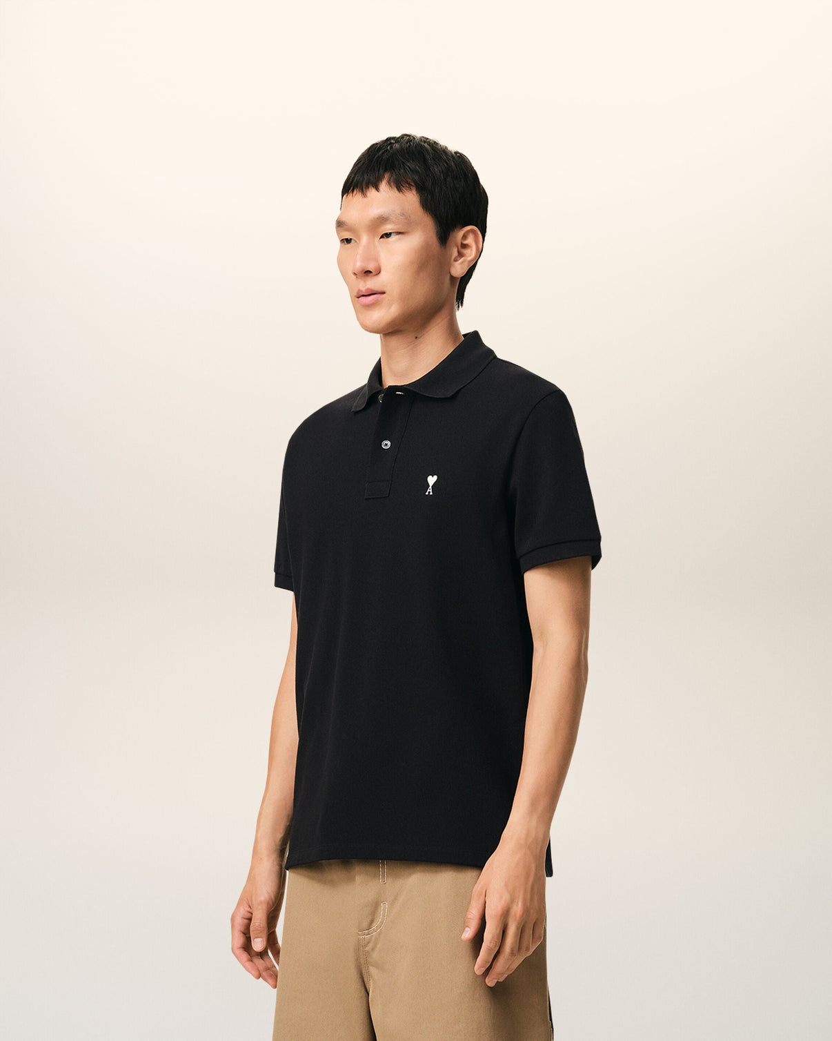 Black Cotton Short Sleeves Polo Shirt