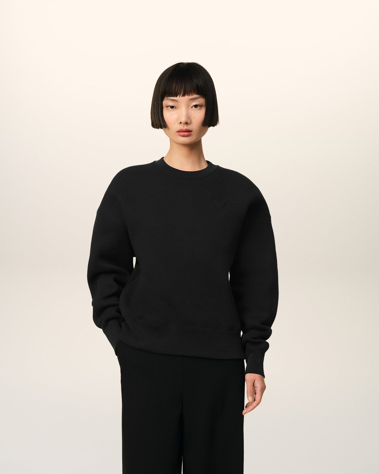 Black Cotton Sweatshirt