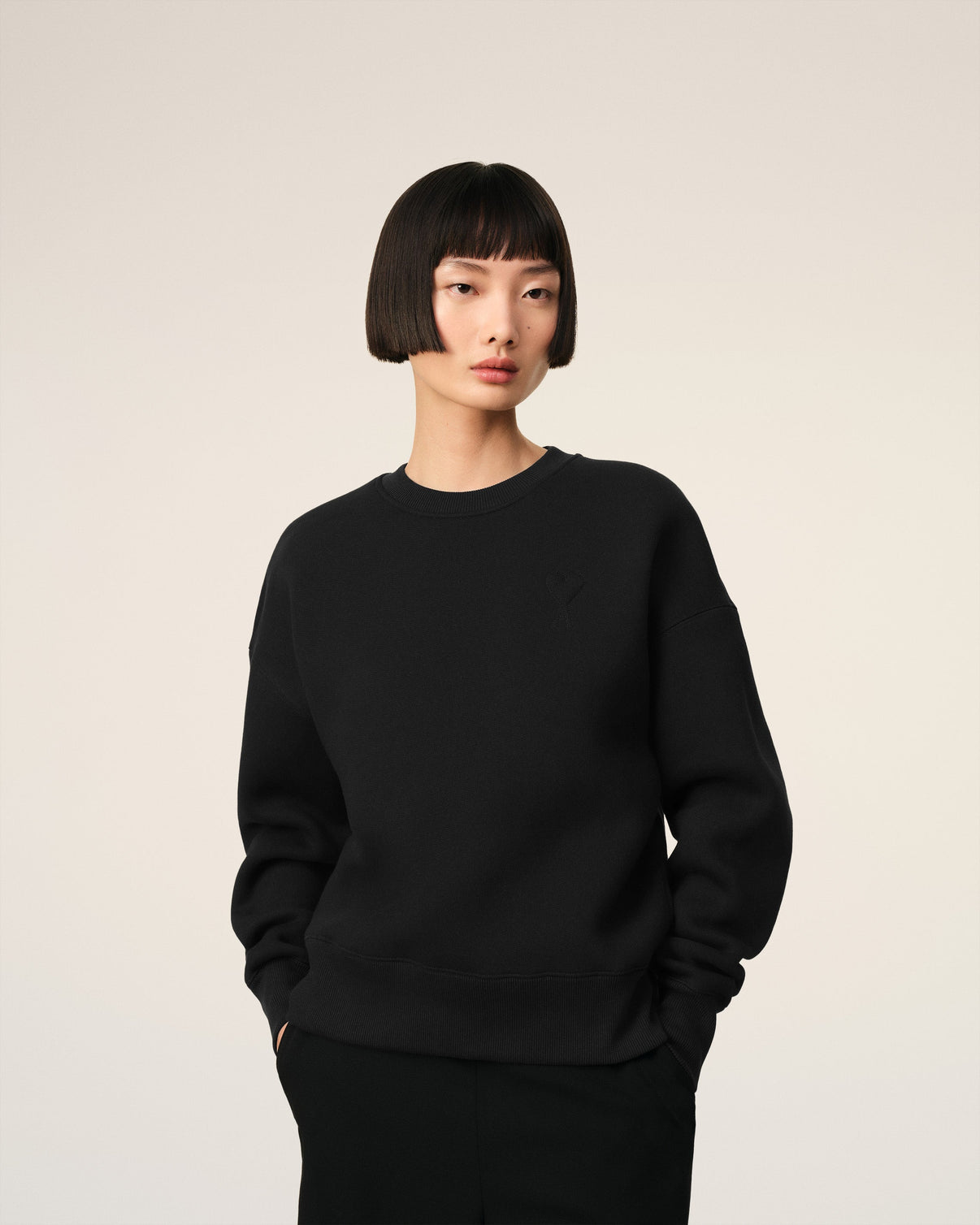 Black Cotton Sweatshirt