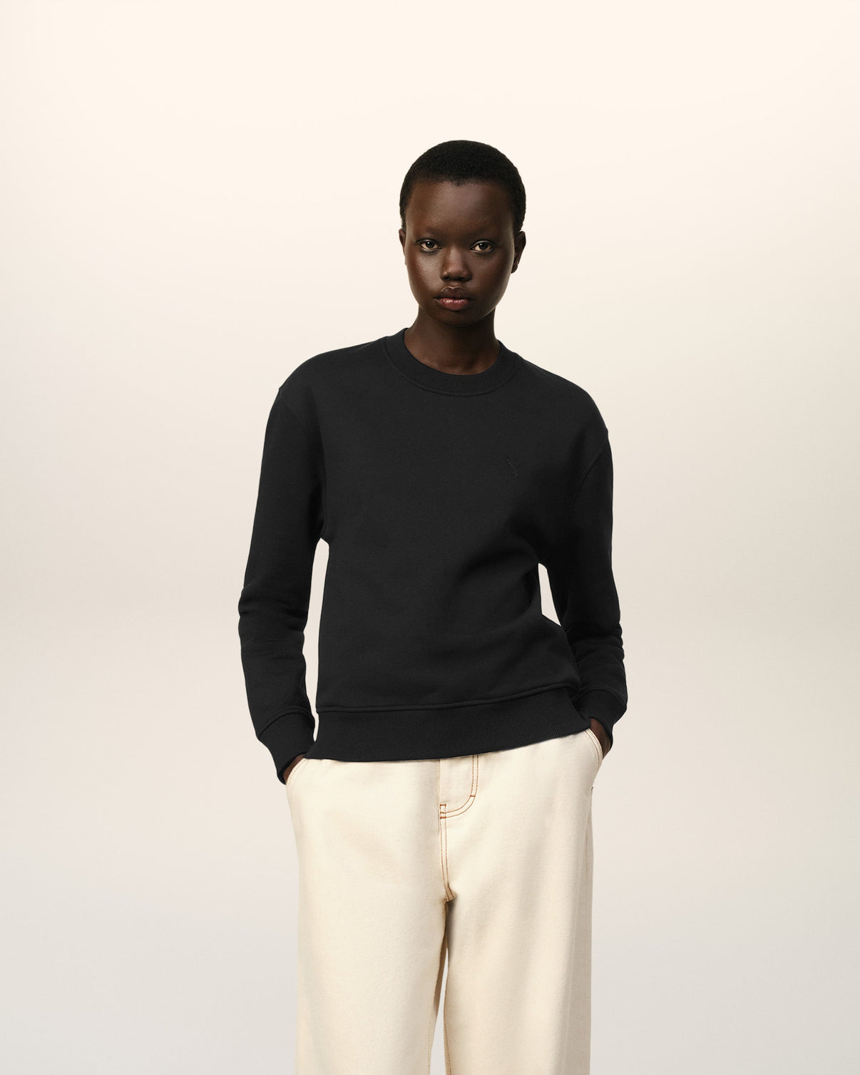 Black Cotton Sweatshirt