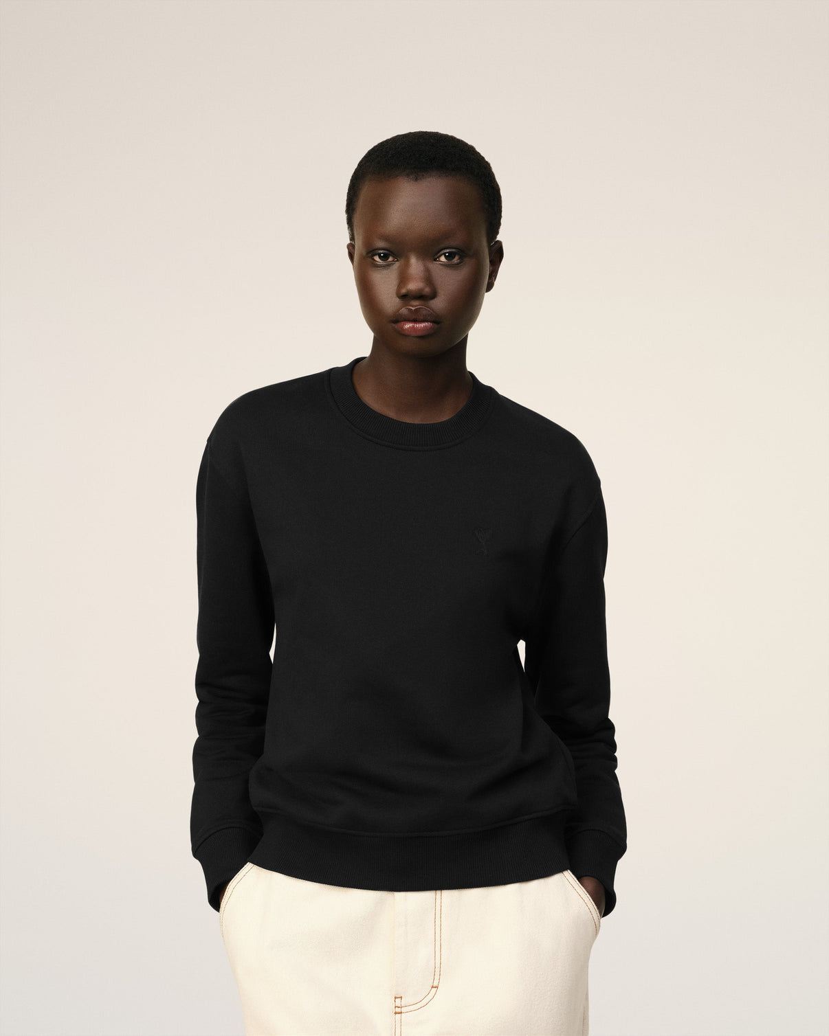 Black Cotton Sweatshirt