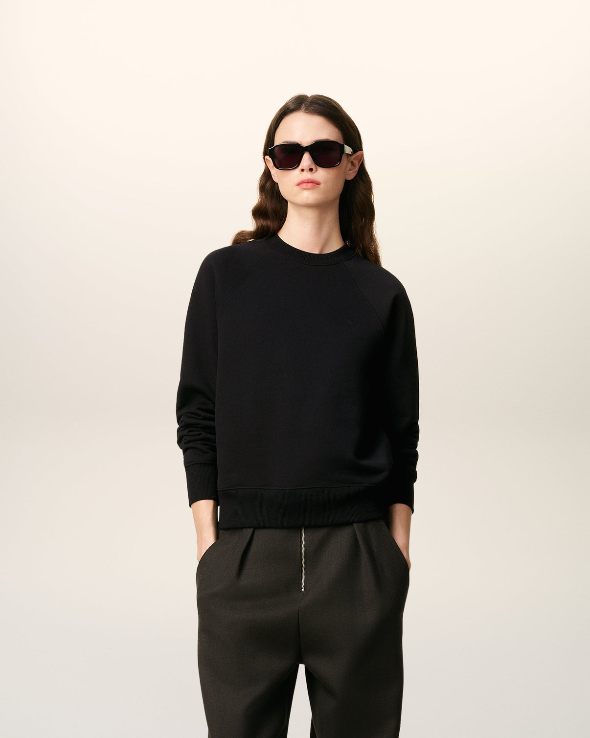 Black Cotton Sweatshirt