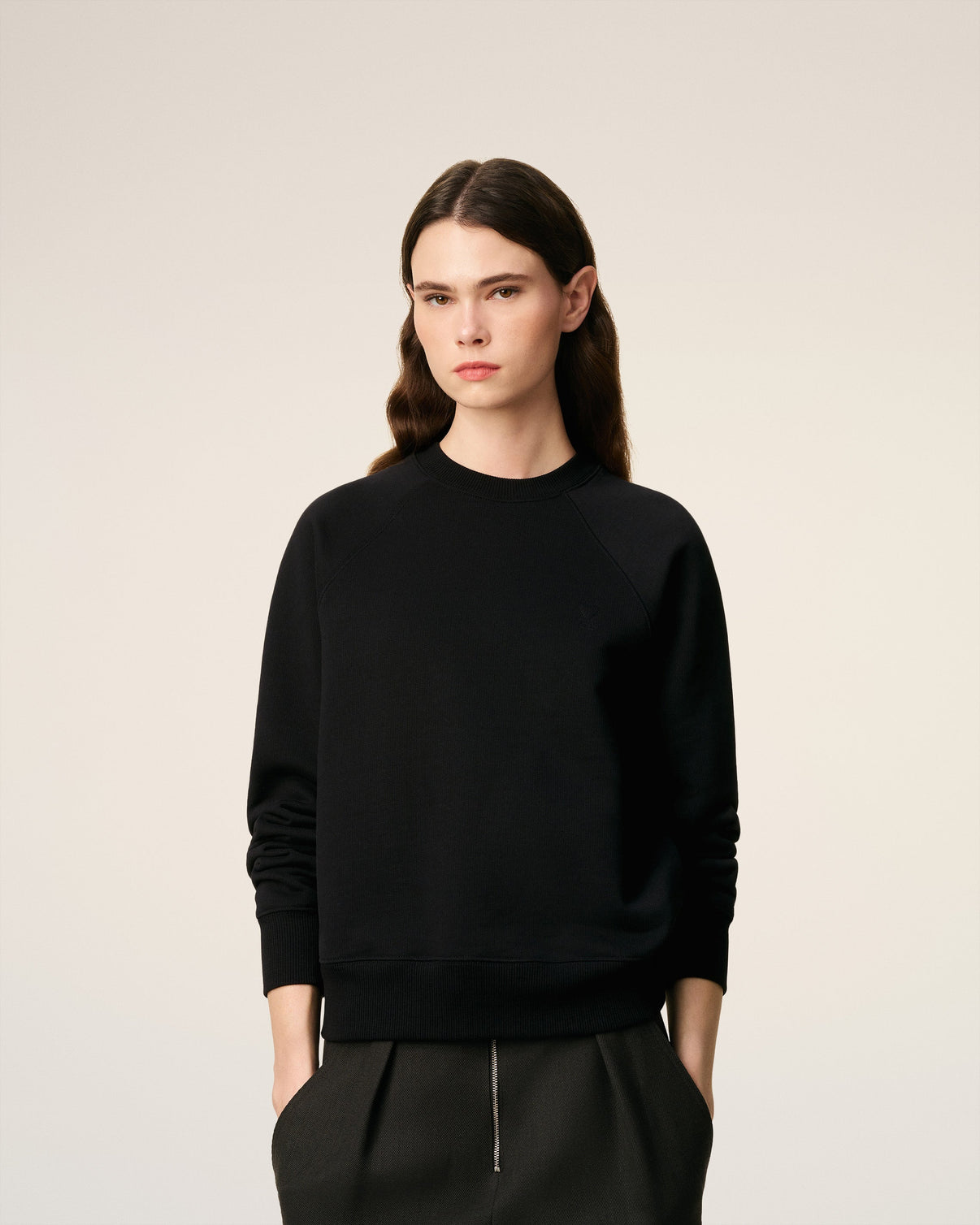 Black Cotton Sweatshirt
