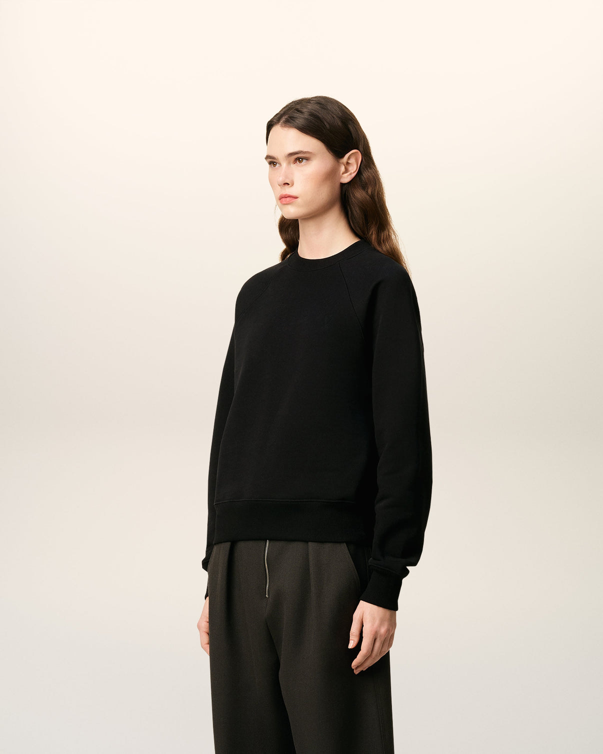 Black Cotton Sweatshirt