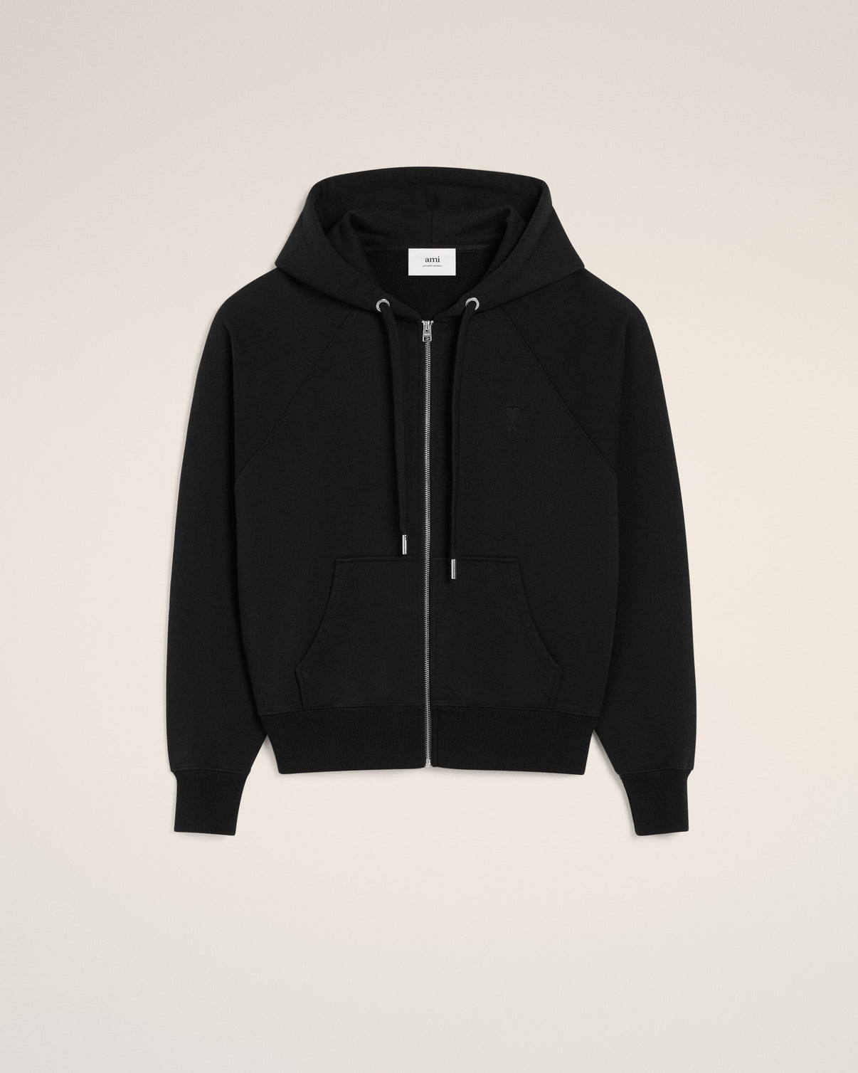 Black Cotton Tonal Hoodie