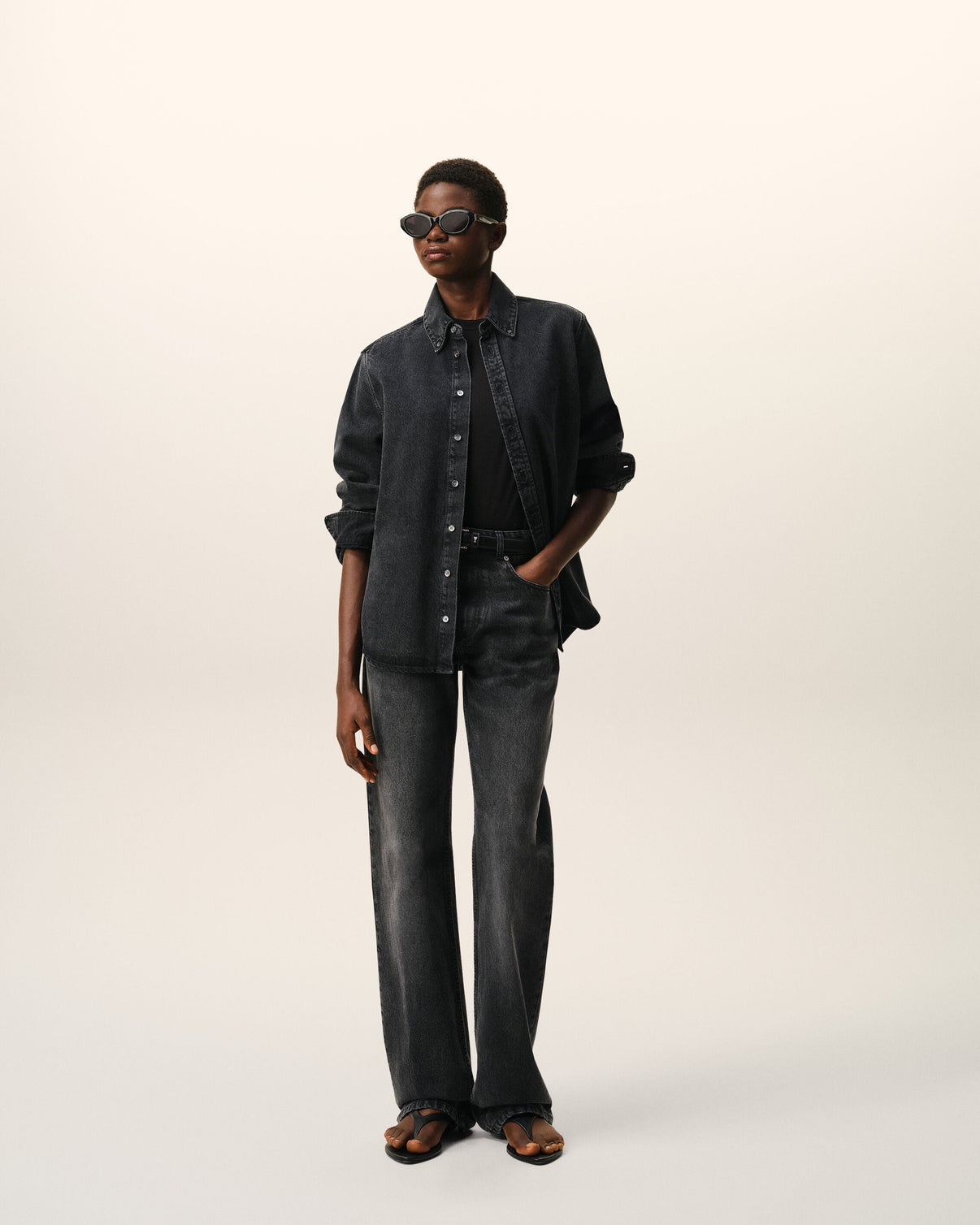 Black Denim Cotton Shirt