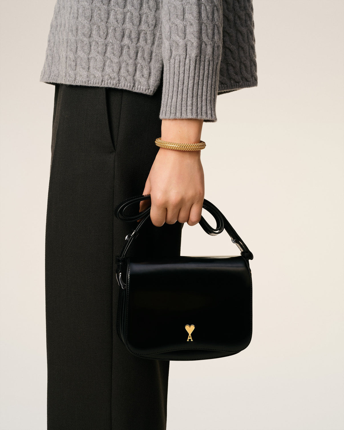 Black Glazed Leather Paris Paris Bag