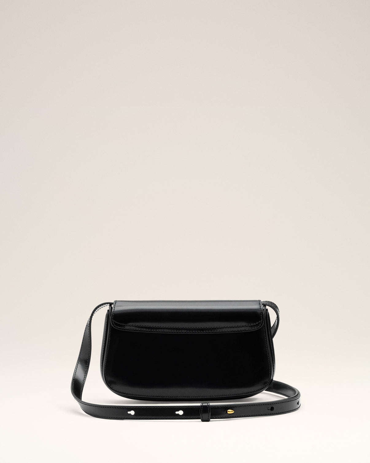 Black Glazed Leather Small Crossbody Paris Paris Bag