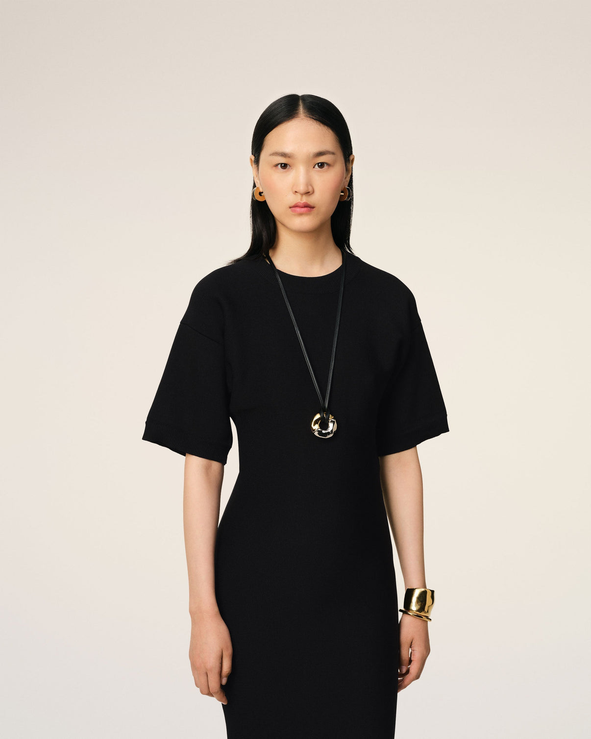 Black Godet Dress